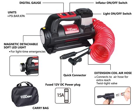 Hyper Tough Dc 12v Heavy Duty Direct Drive Tire Inflator With