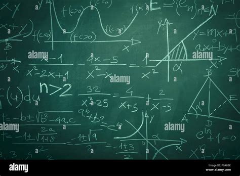Green Chalkboard And Math Equatrions Stock Photo Alamy