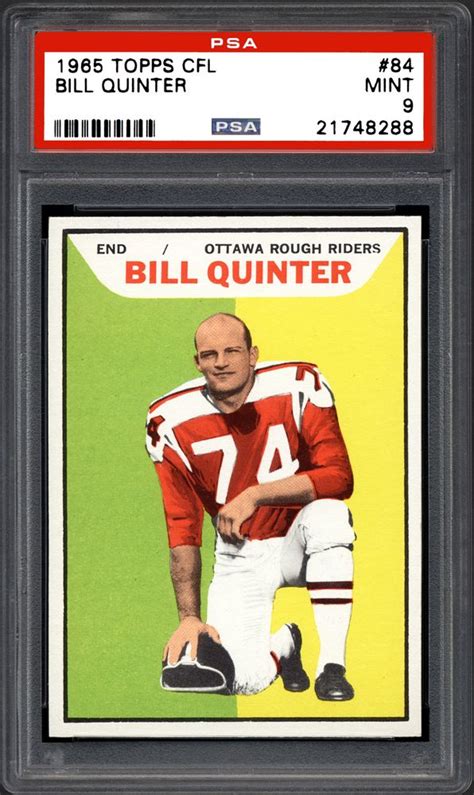 1965 Topps Cfl Bill Quinter Psa Cardfacts®