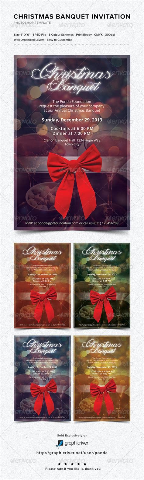 Christmas Banquet Invitation Print Templates Graphicriver