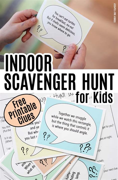 Indoor Scavenger Hunt Printable