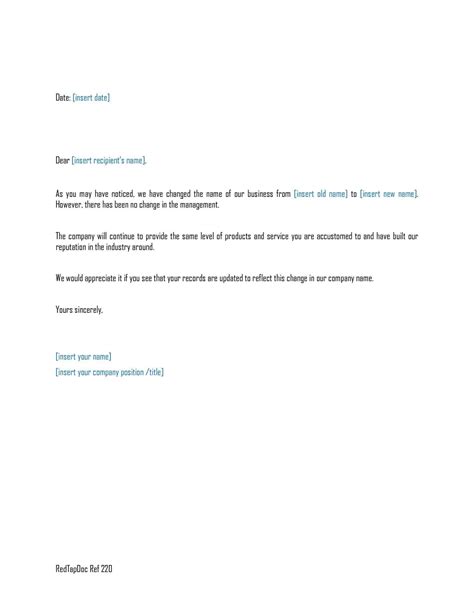 Bank letters make the recipient understand the message you want to deliver to them through the letter. best Change Of Name Template Letter photos of company name change letter template business ...