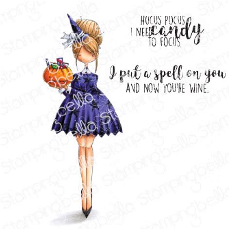 Stamping Bella Cling Rubber Stamp Curvy Girl Loves Halloween