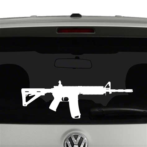 Ar15 Rifle Silhouette Vinyl Decal Sticker Car Window