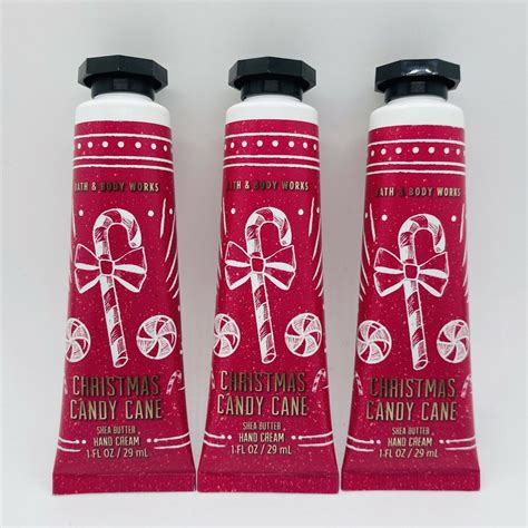 3 Pack Bath And Body Works Christmas Candy Cane Hand Cream Lotion 1 Oz