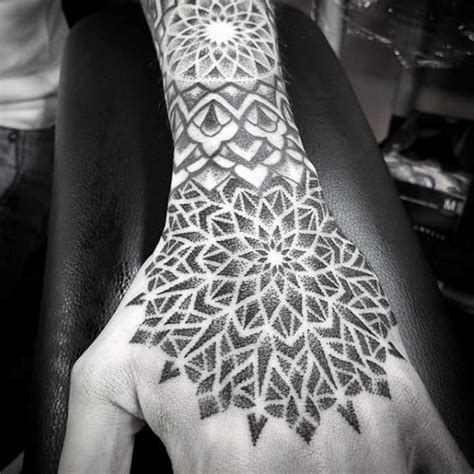 40 Geometric Hand Tattoos For Men Pattern Design Ideas