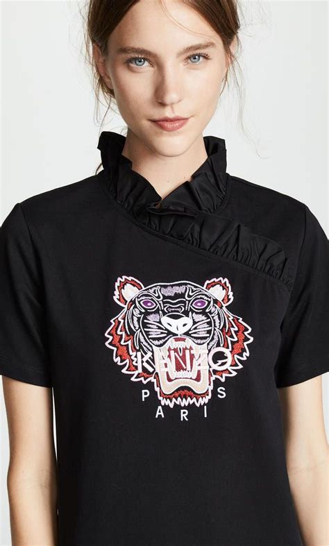 Kenzo Womens Tiger Ruffle In Black Lady Vogue Shopper