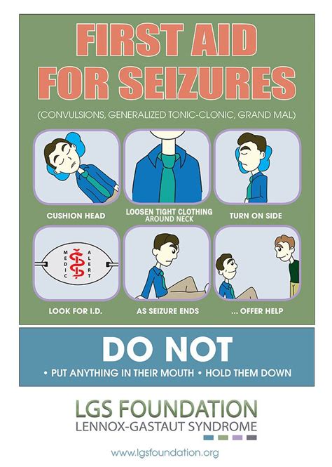 Seizure First Aid Sheet Printable