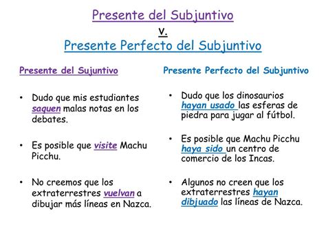 Ppt El Presente Y El Presente Perfecto Del Subjuntivo Powerpoint