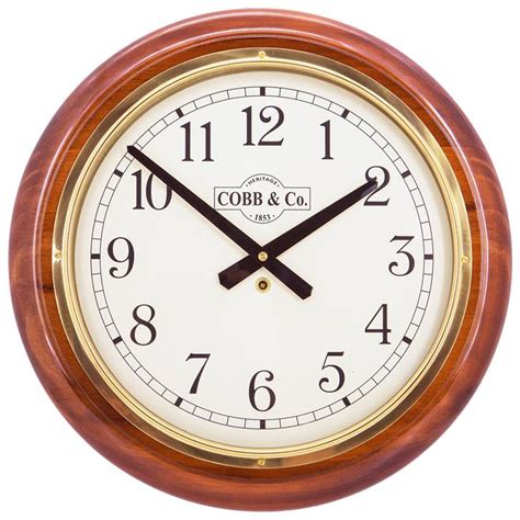 Cobb And Co Railway Wall Clock Arabic Numerals Large Gloss Oak