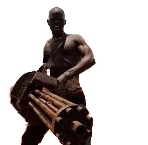 African Man With A Minigun Rcutouts