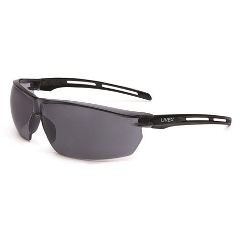 uvex tirade safety glasses black with gray anti fog lens