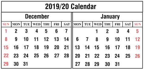Print Calendar December January Month Calendar Printable