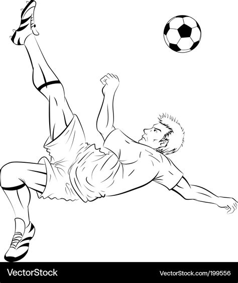 Soccer Player Line Art Royalty Free Vector Image