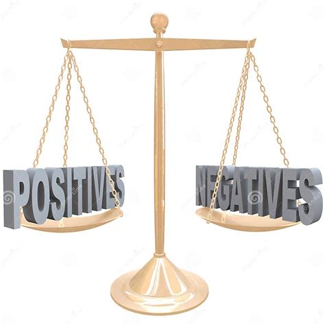 Weighing Positives And Negatives Choices On Scale Stock Illustration