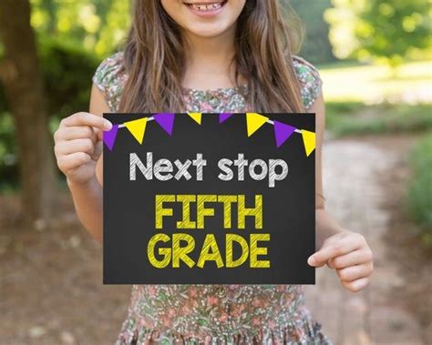 Next Stop Fifth Grade Back To School Sign First Day Of Fifth Grade
