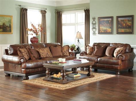 Princeton Large Traditional Genuine Leather Sofa Couch Loveseat Set