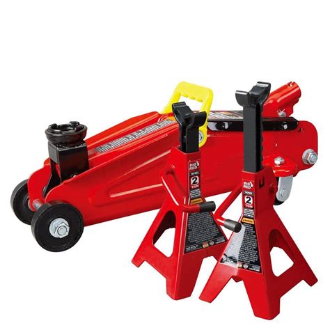 Big Red 2 Ton Trolley Floor Jack With 2 Ton Jack Stands Tra82001 The
