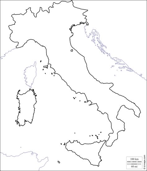 Italia Mappa Gratuita Mappa Muta Gratuita Cartina Muta Gratuita Litorali Limiti Bianco