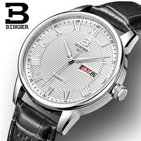 Switzerland Watches Men Luxury Brand Wristwatches Binger Ultrathin