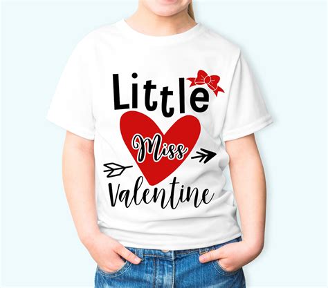 Little Miss Valentine SVG Valentines Day Girl Shirt | Etsy