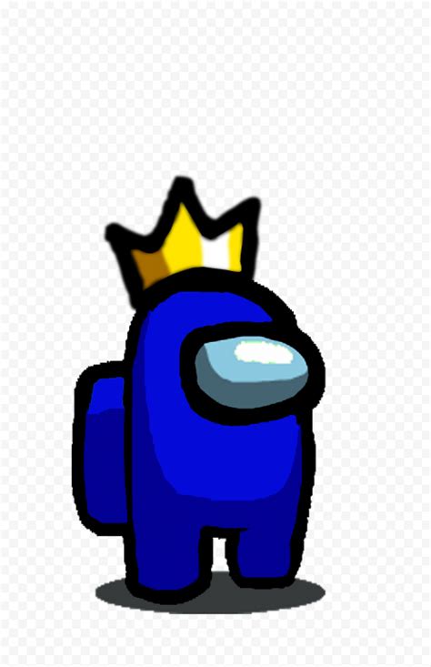 Hd Among Us Blue Crewmate Character With Crown Hat Png Citypng