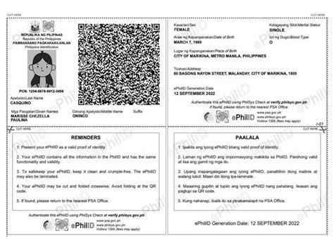 Psa Starts Printed Ephilid Implementation Philippine Identification
