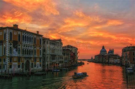 Sea Water And Buildings In The Morning Venice Italy Stock Image