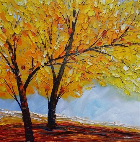 Original Painting Art Painting Autumn Tree Painting Landscape Paint