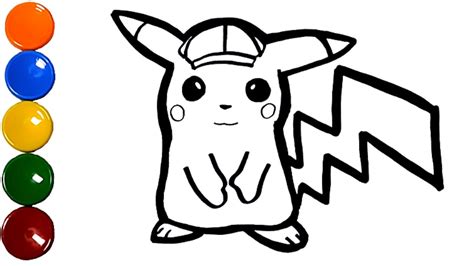 How To Draw And Color Pokemon Detective Pikachu Coloring For Kids