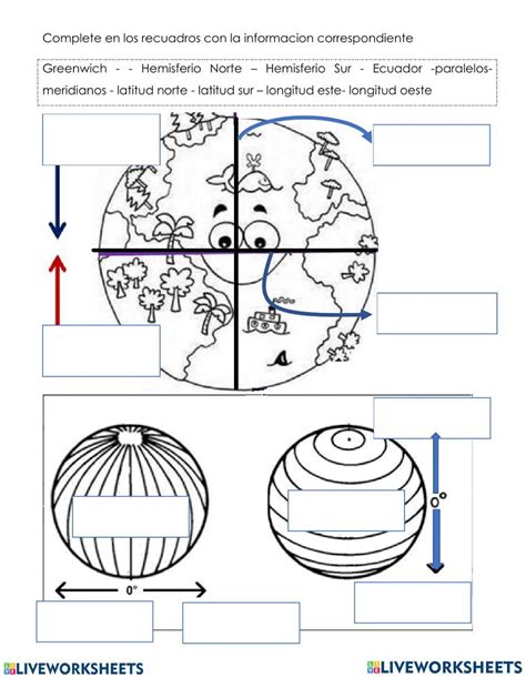 Paralelos Y Meridianos Online Activity For Tercero Live Worksheets