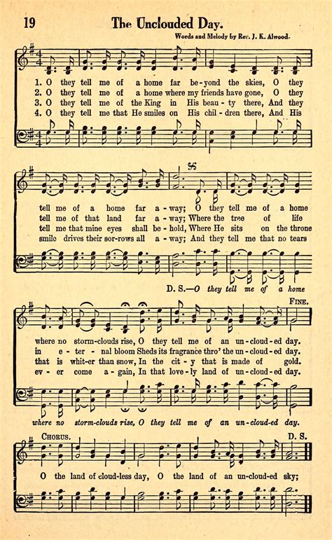 Old Gospel Hymns Printable Lyrics