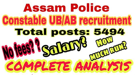 Assam Police Recruitment UB AB CONSTABLE 5494 Posts YouTube