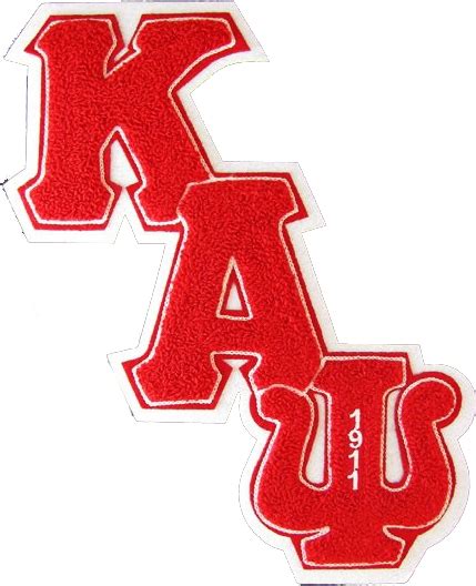 Kappa Alpha Psi Diagonal Connected Chenille Sew On Patch Redwhite