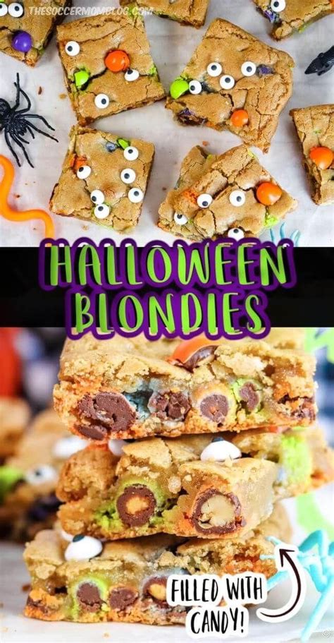 Halloween Blondies Spooky Candy Cookie Bars The Soccer Mom Blog