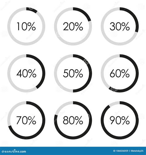 Circle Diagram Set With Percentage Pie Chart Infographics Template 10