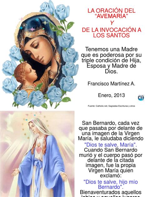 La Oración Del Ave María Pdf María Madre De Jesús Oración