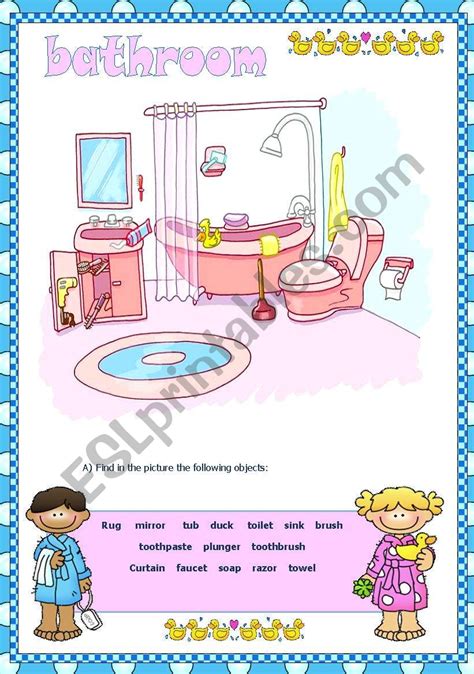 Bathroom Worksheet Kindergarten