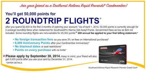 Southwest rapid rewards performance business credit card. Southwest 50,000 mile credit card offer - Points with a Crew