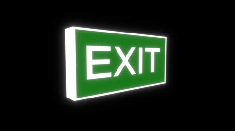 Low Poly Emergency Exit Sign Download Free 3d Model By Mckai C722867