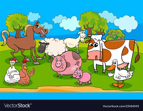 Farm Animals Cartoon Royalty Free Vector Image