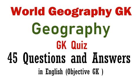 50 Geography Gk Questions In English World Geography Gk Question
