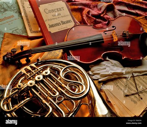 Classical Symphony concert instruments Stock Photo - Alamy