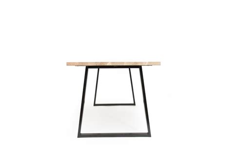 Solid Oak Dining Table A Frame Steel Base Modern Industrial Etsy