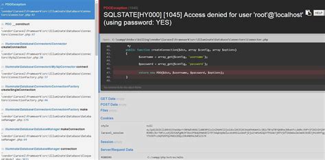 PDO Exception SQLSTATE HY Access Denied For User