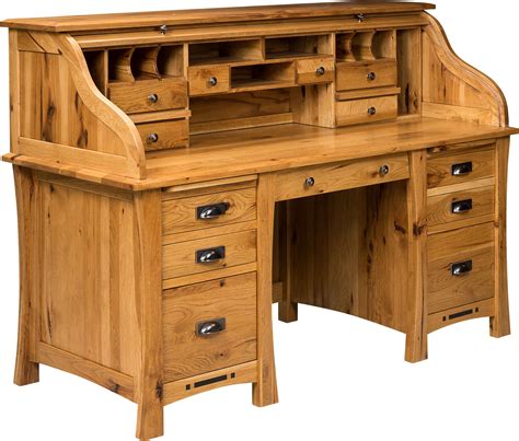 Arts And Crafts Roll Top Desk From Dutchcrafters Amish Furniture