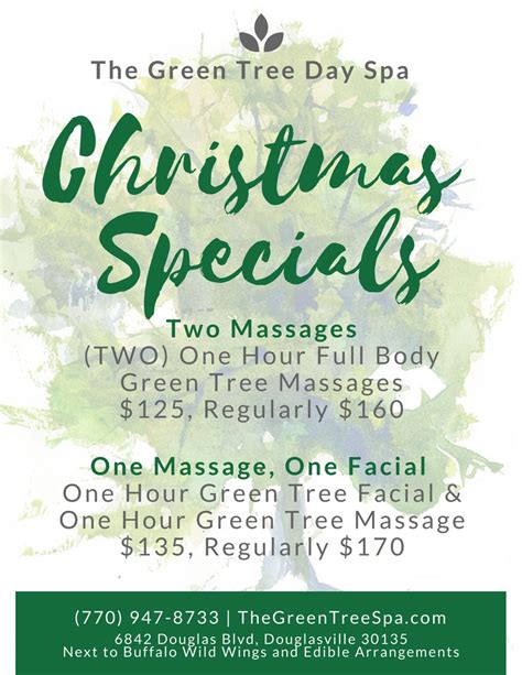 December Christmas Specials At The Green Tree Day Spa — The Green Tree