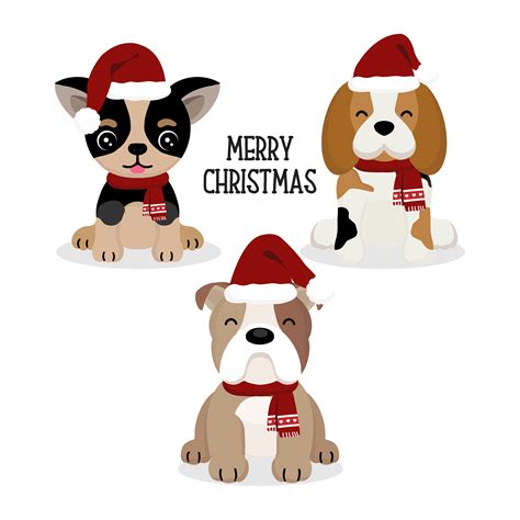 Cute Dog In Christmas Hat 672082 Vector Art At Vecteezy
