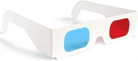 10 X 3d Glasses Redblue Cyan Paper Card 3 D Anaglyph Glasses White