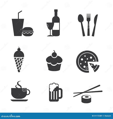 Food And Drink Icons Stock Vector Illustration Of Options 41172381